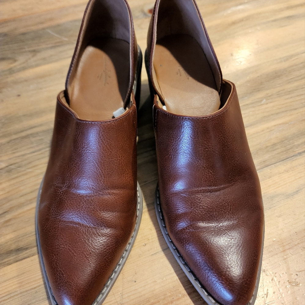 Brown healed loafer